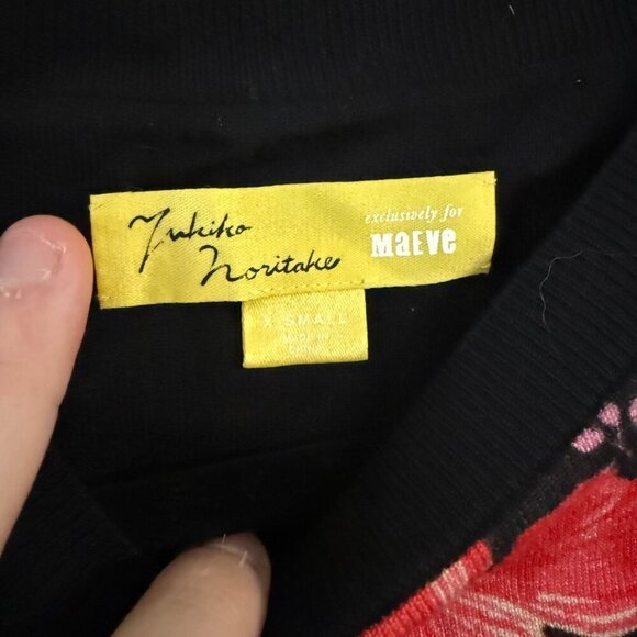 Anthropologie Maeve Sweater Blouse Size XS Color Black PInk Green Red - Picture 3 of 6